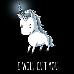 Stabby the Unicorn I Will Cut You Shirt size Small